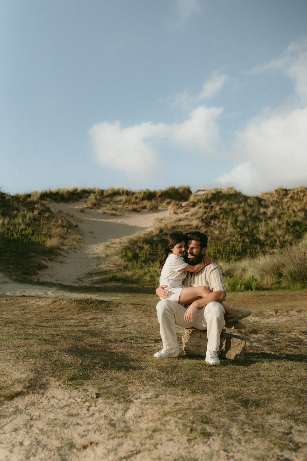 Photo famille dans les dunes