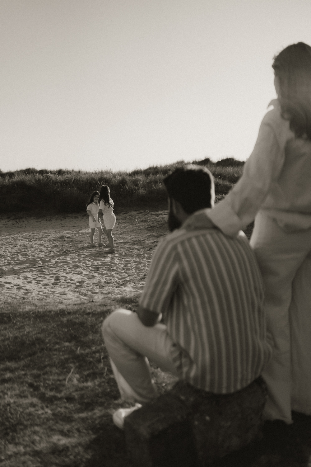 Photo famille dans les dunes